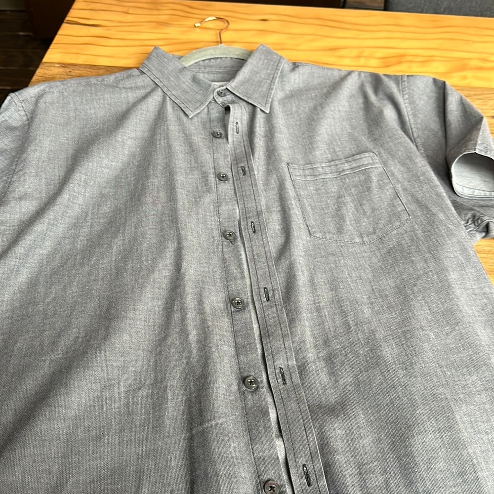 James Campbell short sleeve sport shirt - Gray XXL